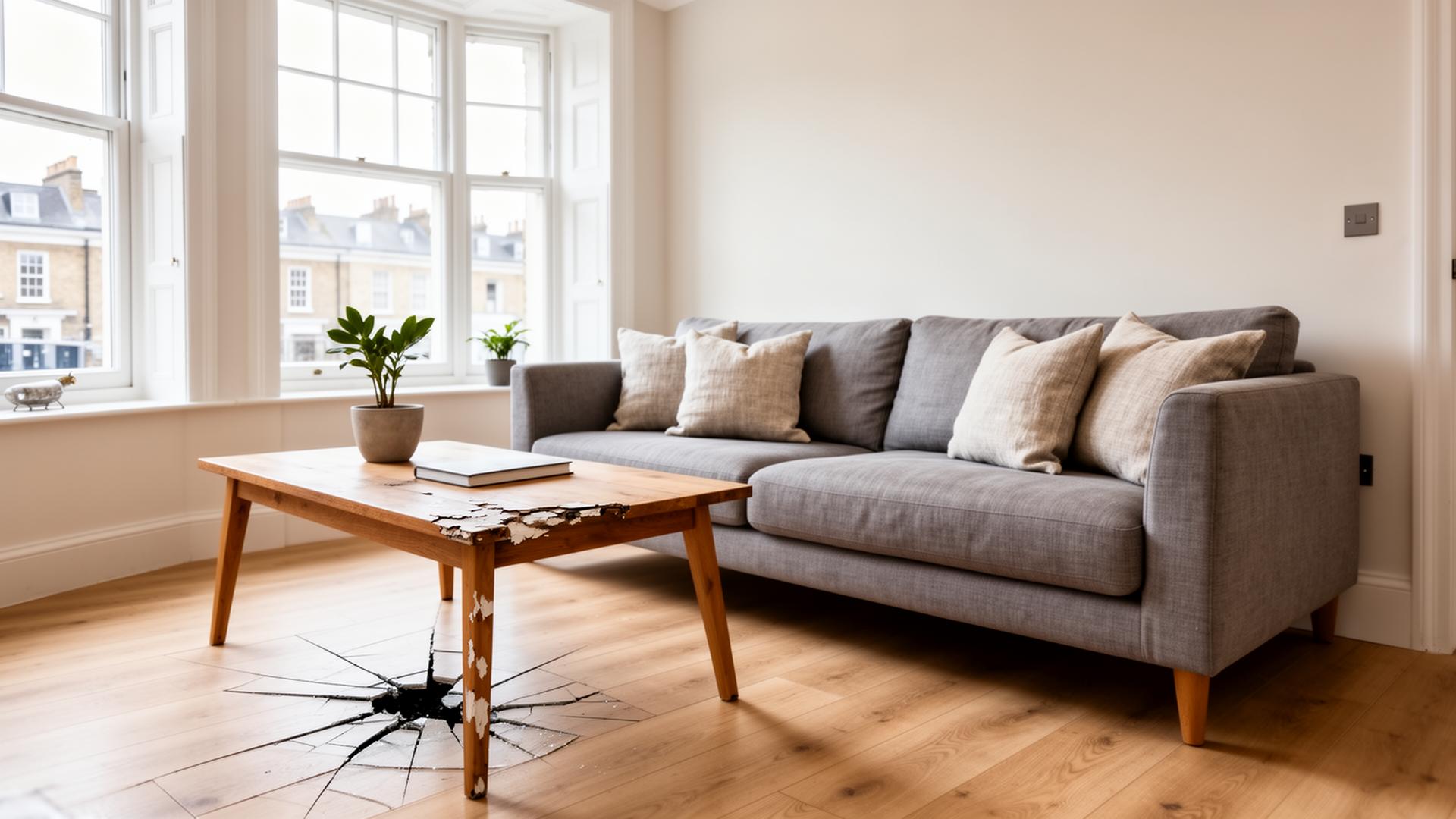 Furnished UK rental living room representing accidental damage cover for landlords