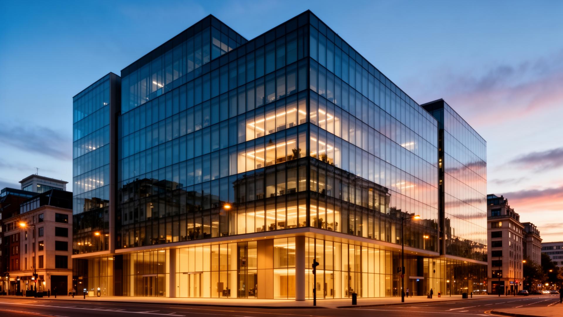 Modern UK office building interior representing office insurance exclusions